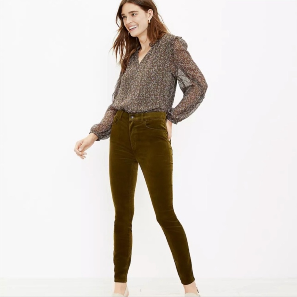 Loft corduroy pants with ankle zipper